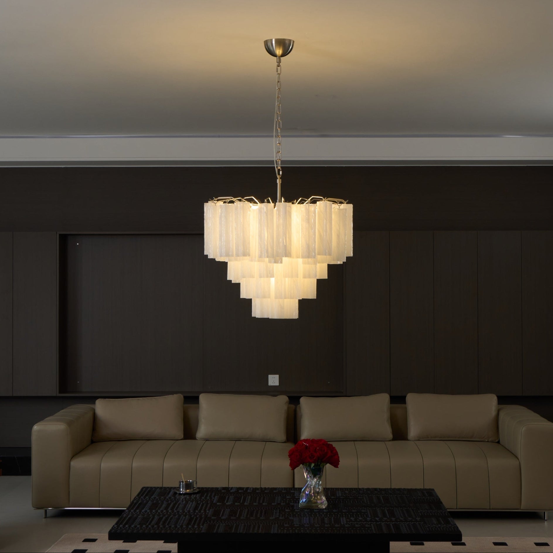 Aurora Chandelier en Verre Givré - Neutralighting