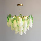 Fuchsia Lustre Pétales En Verre Vert Rosé - Neutralighting
