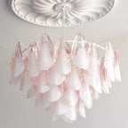 Fuchsia Lustre Pétales En Verre Vert Rosé - Neutralighting