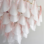Fuchsia Lustre Pétales En Verre Vert Rosé - Neutralighting