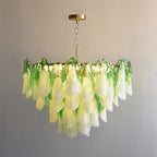 Fuchsia Lustre Pétales En Verre Vert Rosé - Neutralighting
