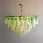 Fuchsia Lustre Pétales En Verre Vert Rosé - Neutralighting