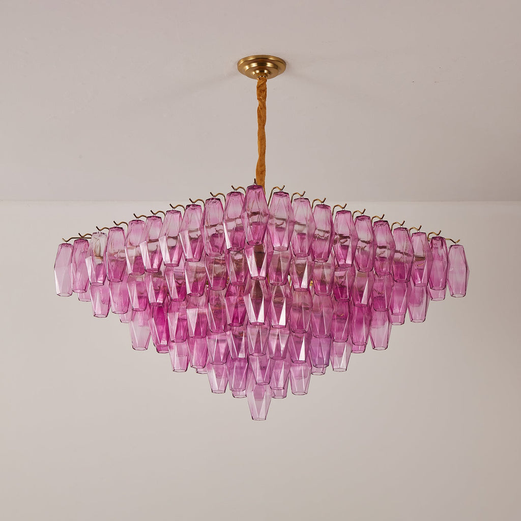 Aurora Lustre Fuchsia Prisme Inversé Pyramide - Neutralighting