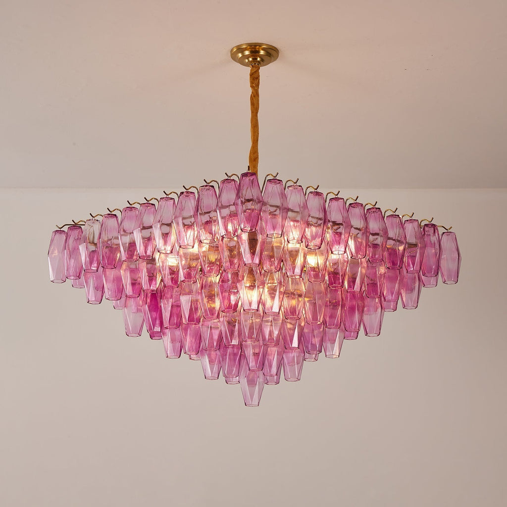 Aurora Lustre Fuchsia Prisme Inversé Pyramide - Neutralighting