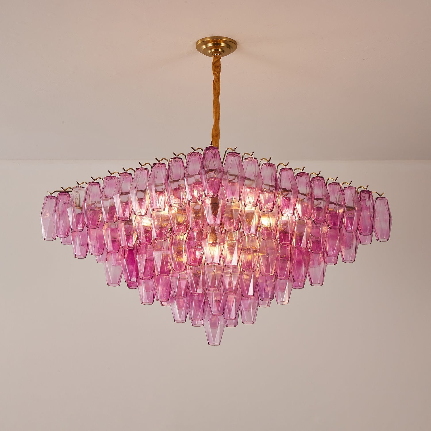 Aurora Lustre Fuchsia Prisme Inversé Pyramide - Neutralighting