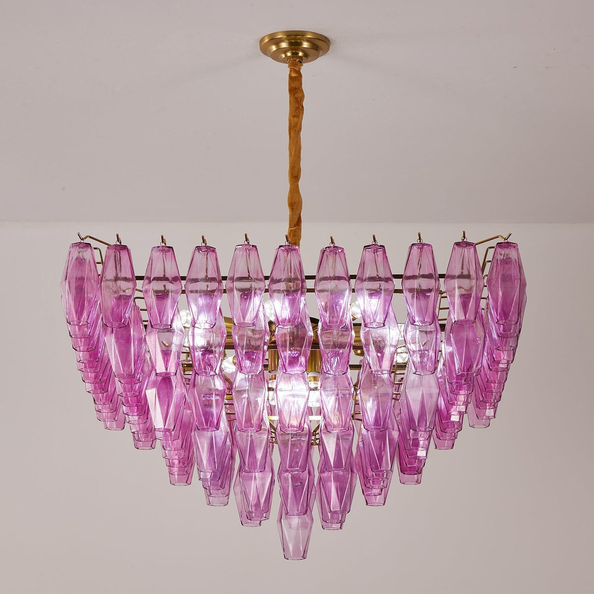 Aurora Lustre Fuchsia Prisme Inversé Pyramide - Neutralighting