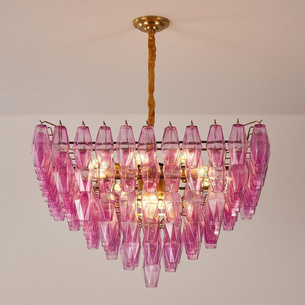 Aurora Lustre Fuchsia Prisme Inversé Pyramide - Neutralighting