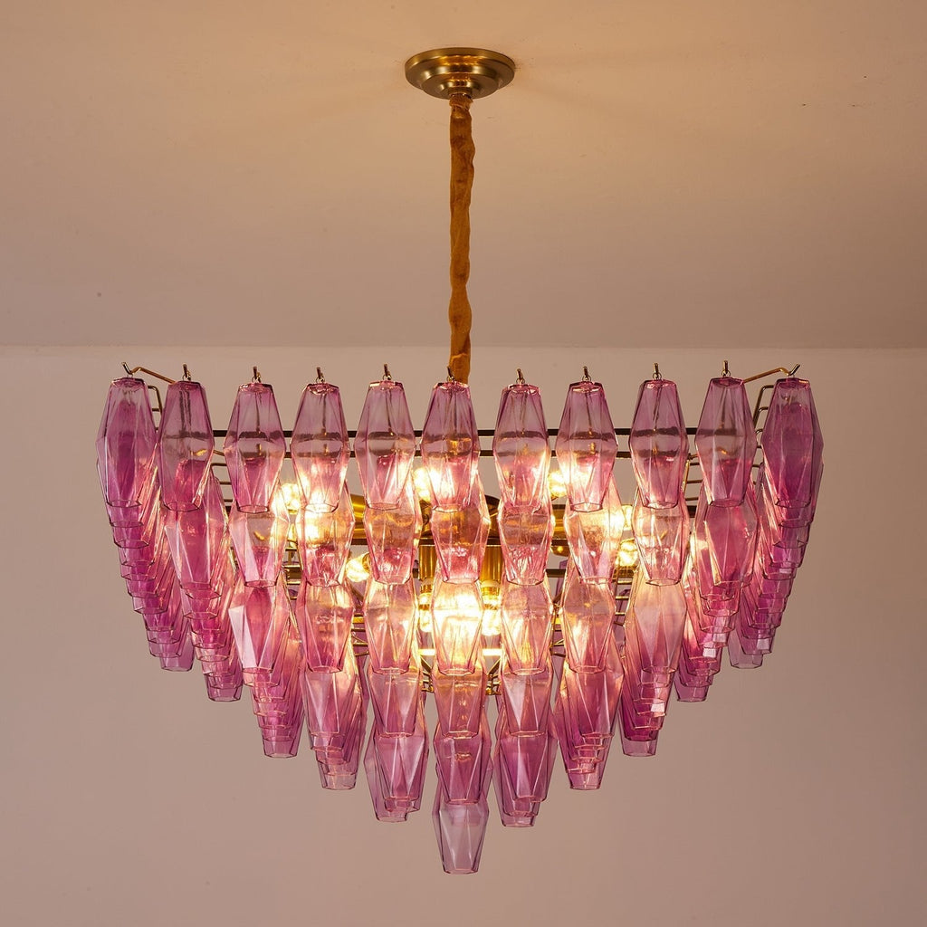 Aurora Lustre Fuchsia Prisme Inversé Pyramide - Neutralighting