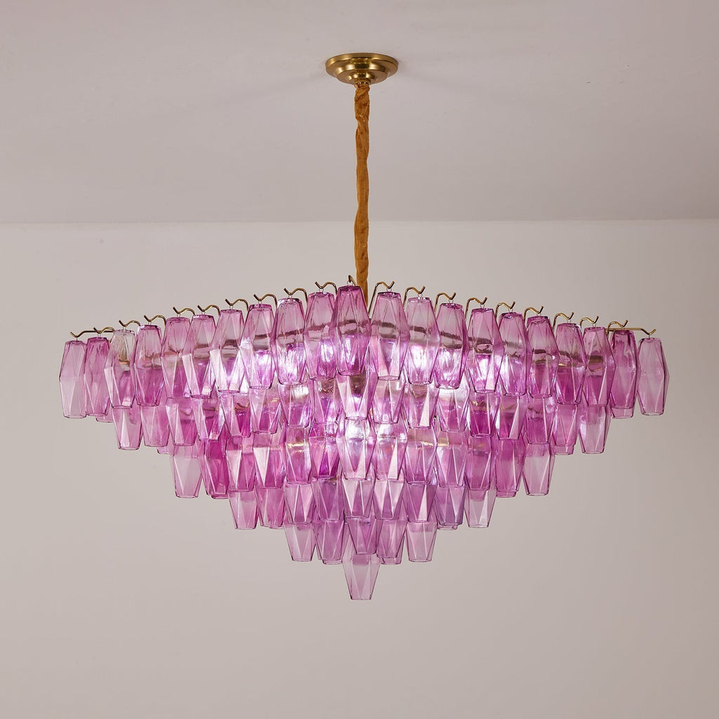 Aurora Lustre Fuchsia Prisme Inversé Pyramide - Neutralighting