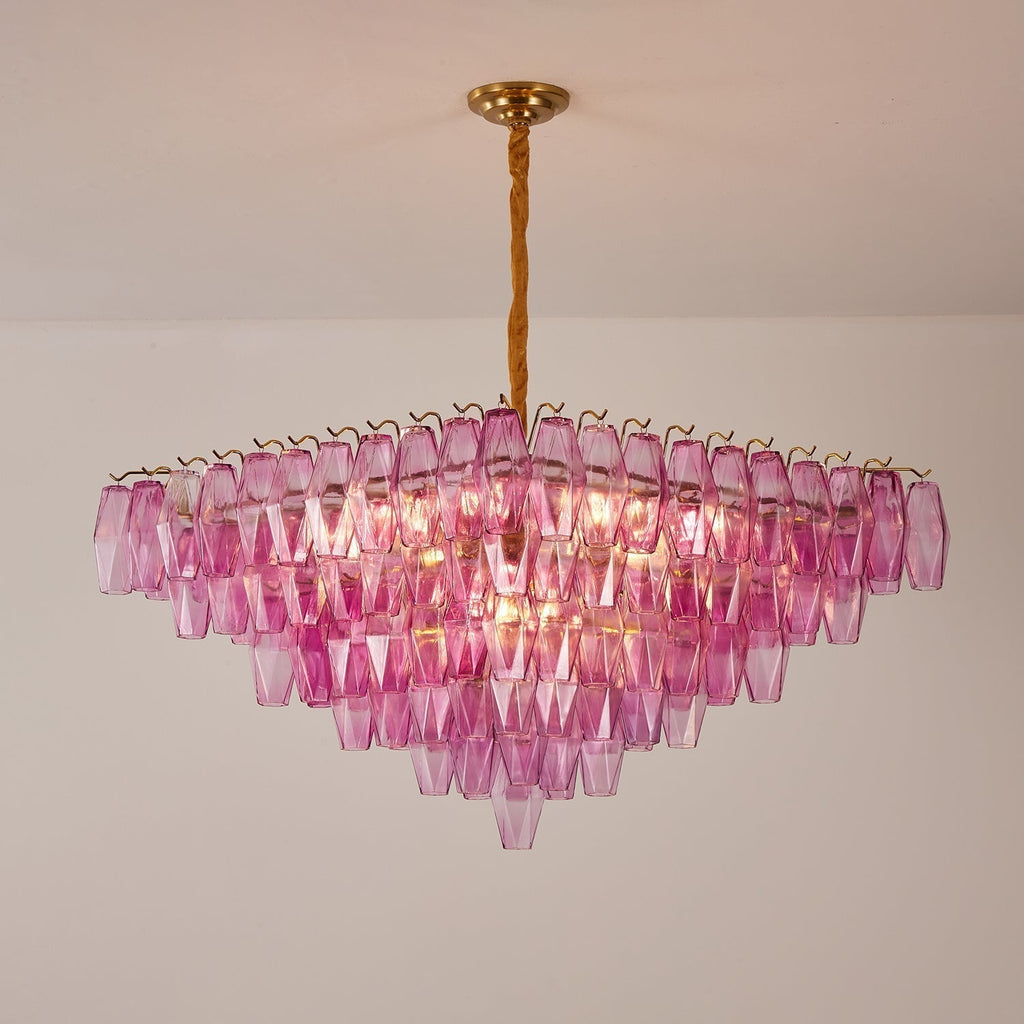 Aurora Lustre Fuchsia Prisme Inversé Pyramide - Neutralighting