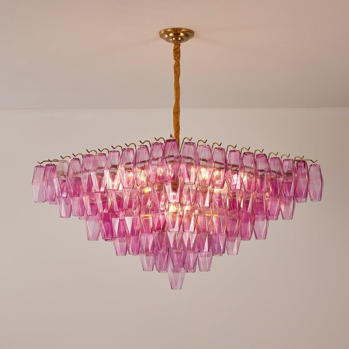 Aurora Lustre Fuchsia Prisme Inversé Pyramide - Neutralighting