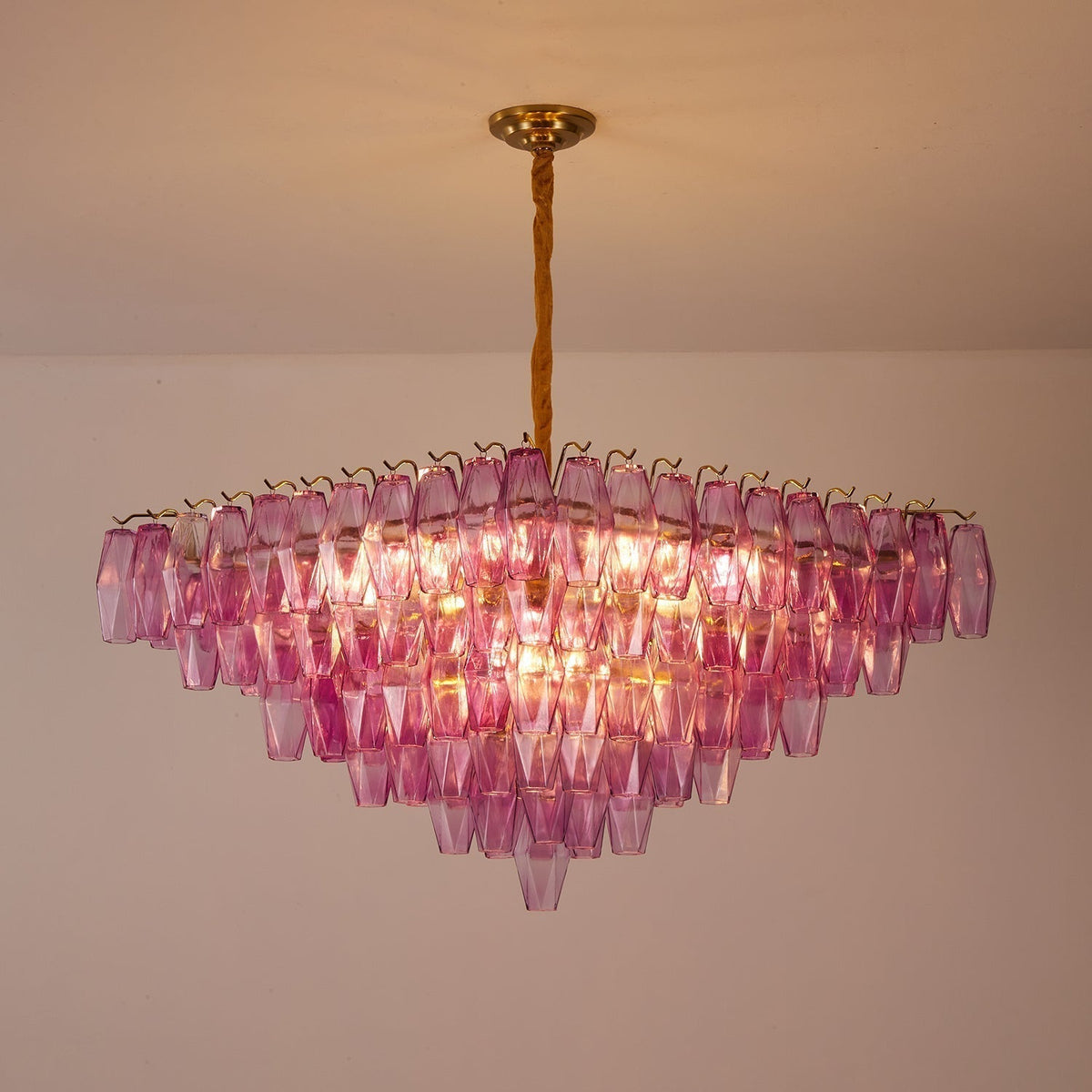 Aurora Lustre Fuchsia Prisme Inversé Pyramide - Neutralighting
