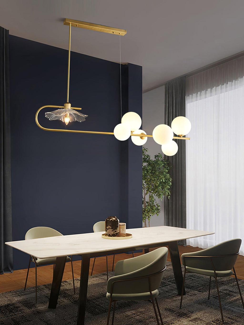 Lustra Suspension en Verre Doré Laiton - Neutralighting