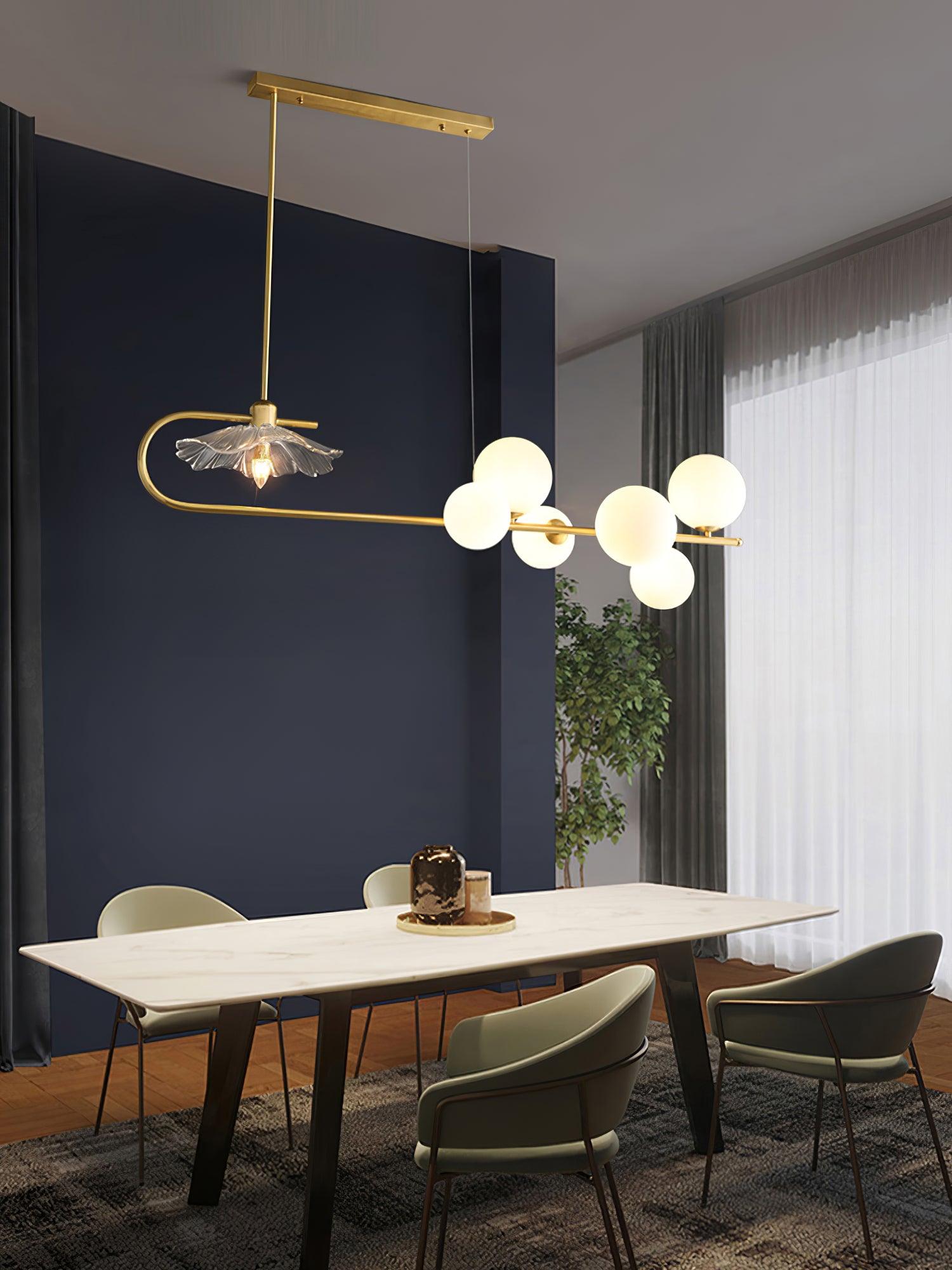 Lustra Suspension en Verre Doré Laiton - Neutralighting