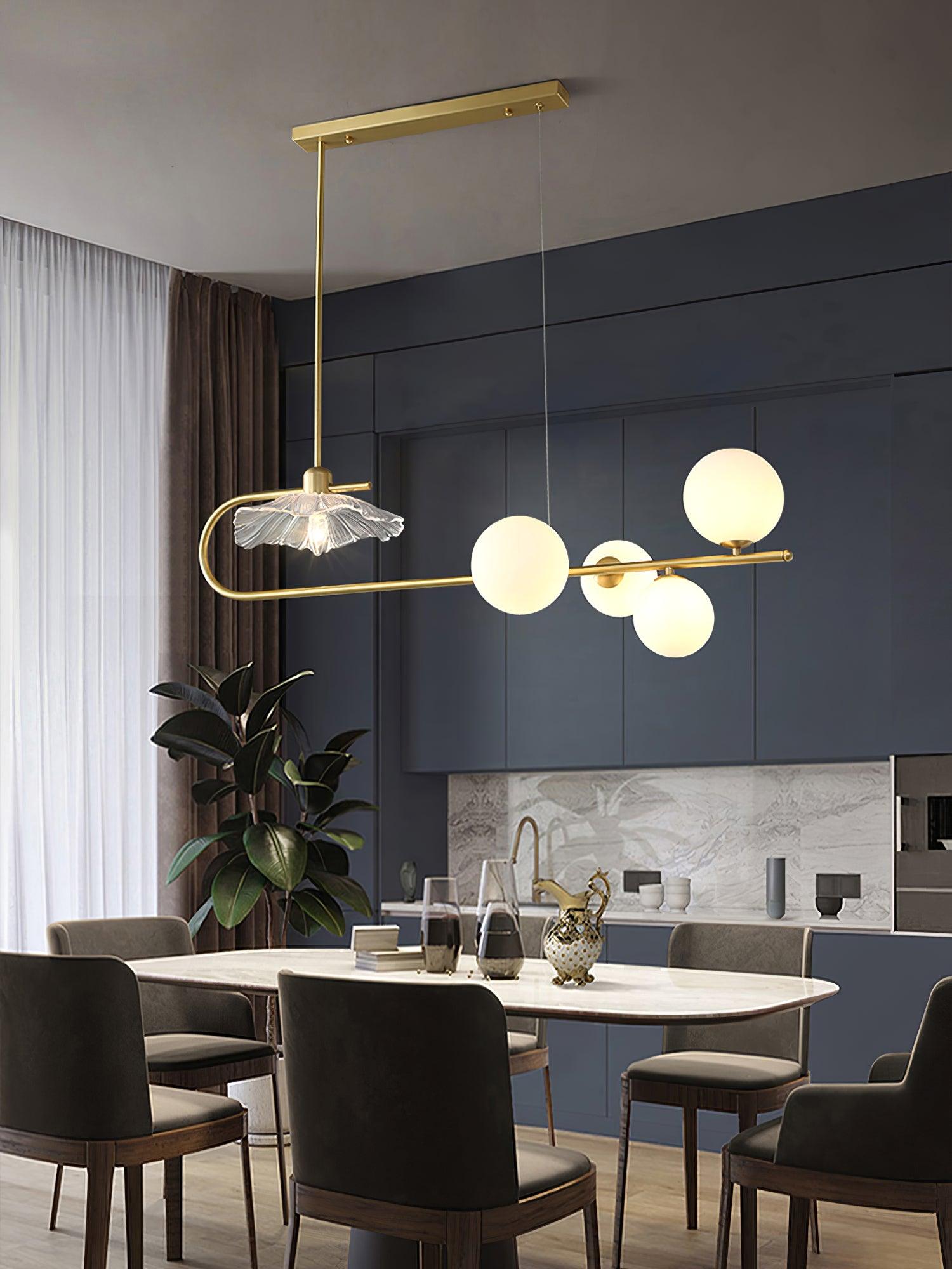 Lustra Suspension en Verre Doré Laiton - Neutralighting