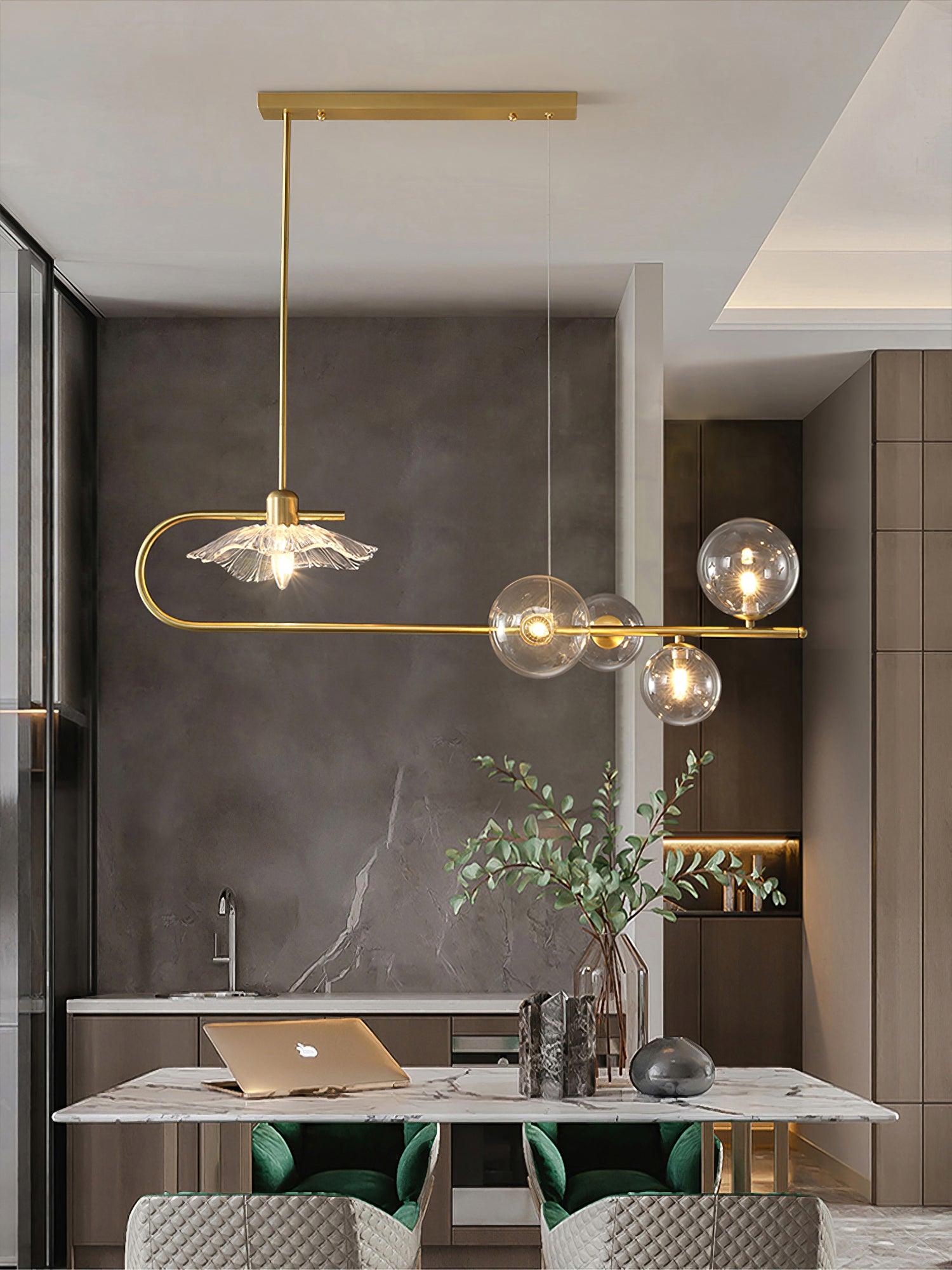 Lustra Suspension en Verre Doré Laiton - Neutralighting