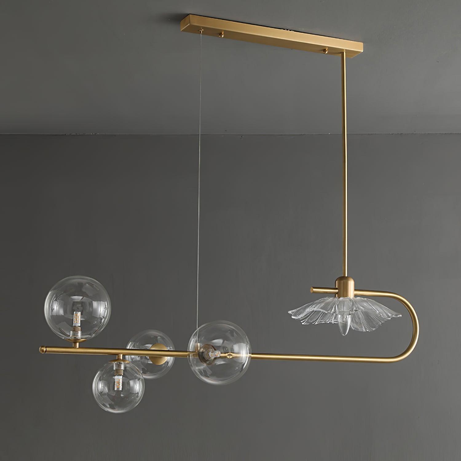Lustra Suspension en Verre Doré Laiton - Neutralighting