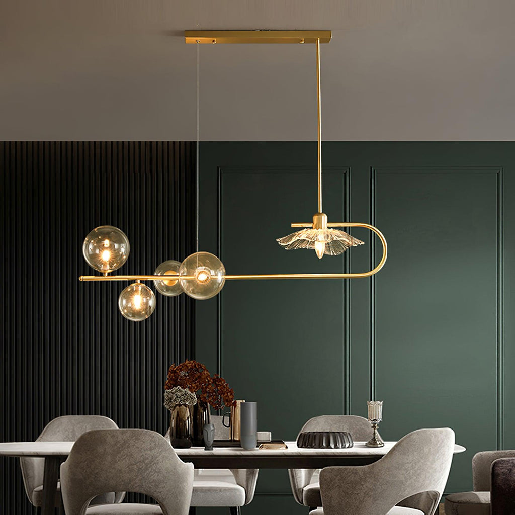 Lustra Suspension en Verre Doré Laiton - Neutralighting