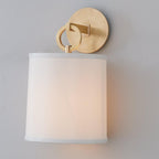 Iris Applique Murale Champêtre en Tissu Cylindrique - Neutralighting