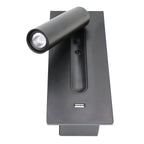 Aare Moderne Minimaliste Chevet USB Noir Luminaire Mural - Neutralighting