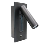 Aare Moderne Minimaliste Chevet USB Noir Luminaire Mural - Neutralighting