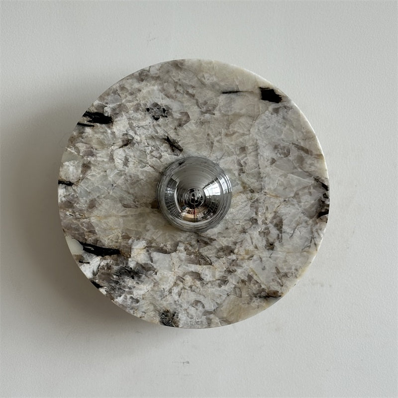 Zeno Applique Murale Ronde en Chrome, Marbre et Métal Style Minimaliste Moderne - Neutralighting
