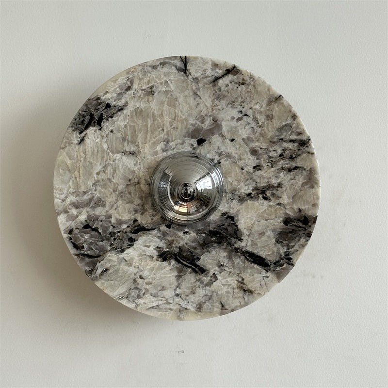 Zeno Applique Murale Ronde en Chrome, Marbre et Métal Style Minimaliste Moderne - Neutralighting