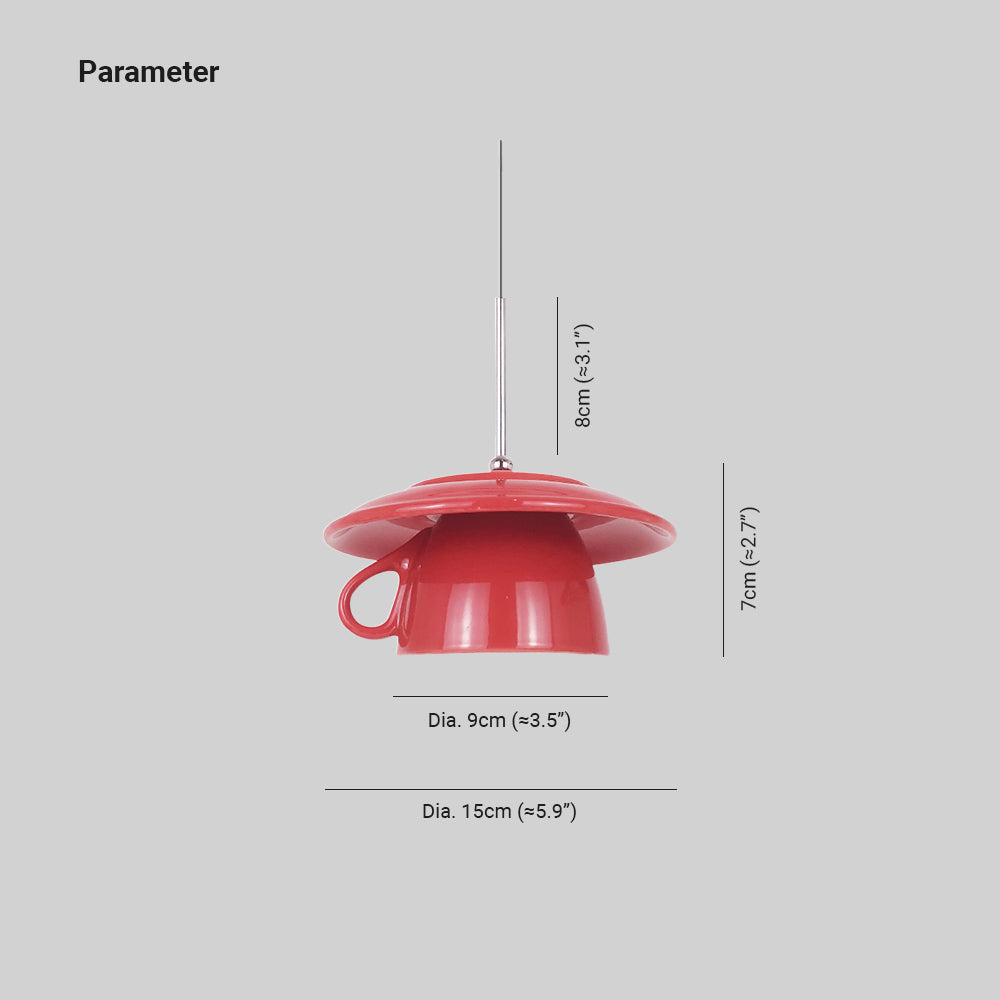 Valentina Moderne Coloré Tasse Céramique LED Suspension Chambre à Coucher - Neutralighting