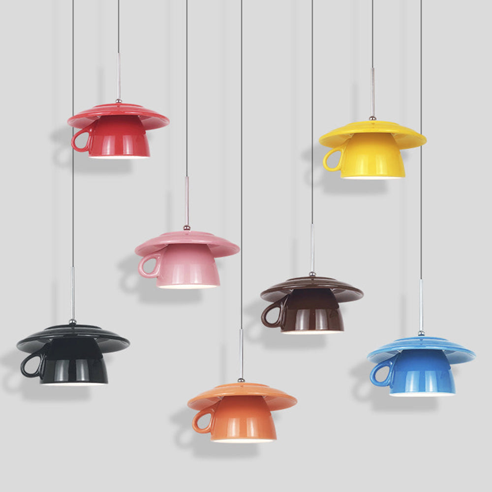 Valentina Moderne Coloré Tasse Céramique LED Suspension Chambre à Coucher