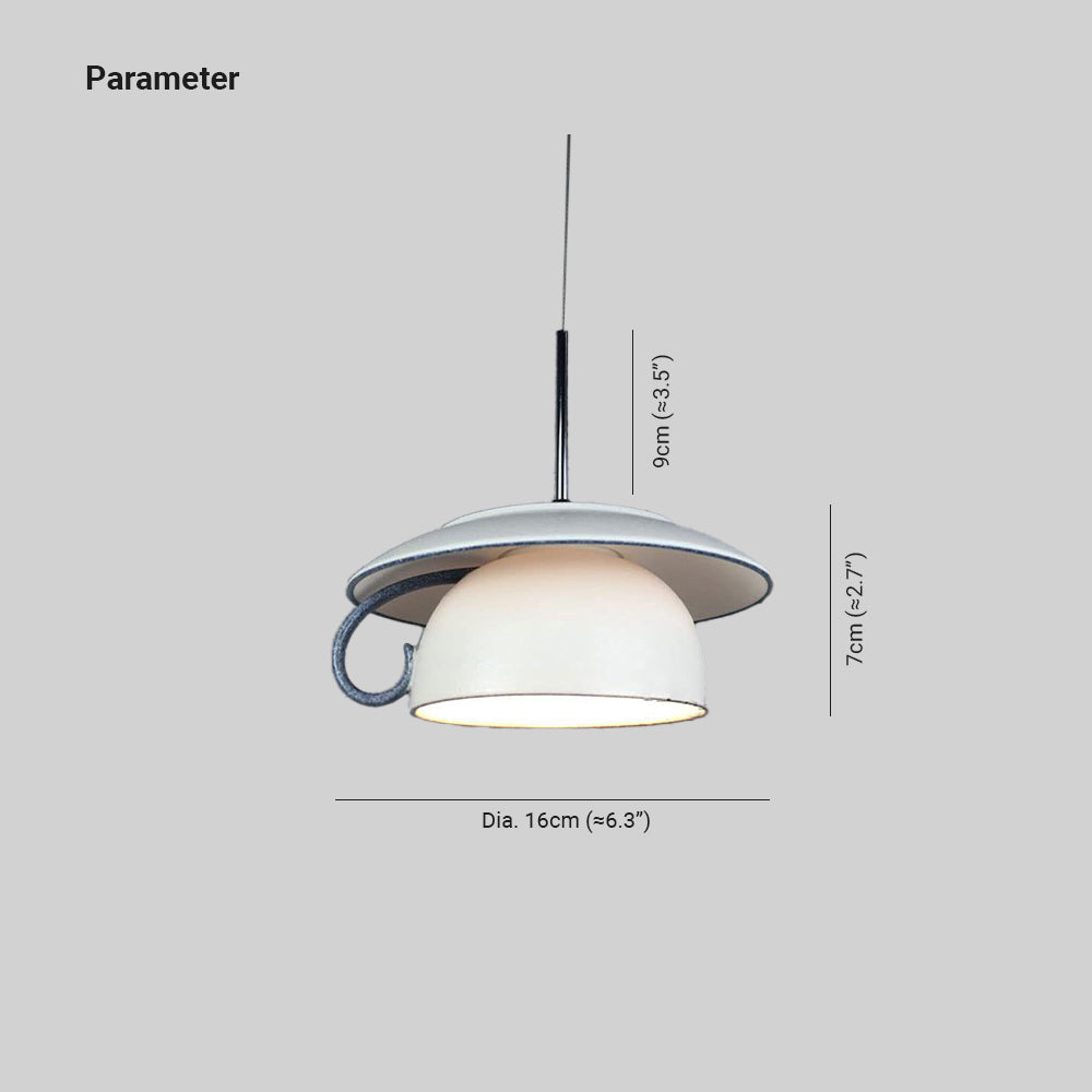 Valentina Nordique Tasse Céramique LED Suspension Chambre à Coucher - Neutralighting