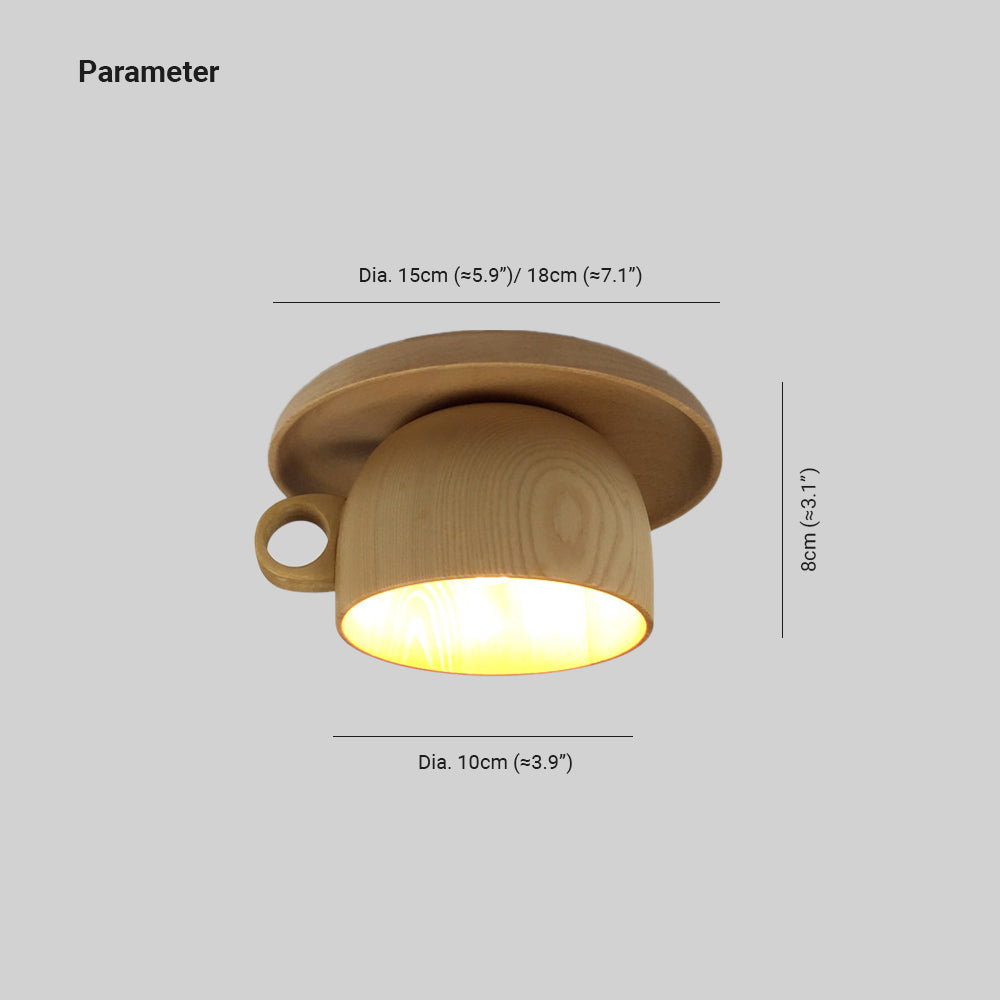 Arisha Moderne Bois Tasse Plafonnier Chambre à Coucher - Neutralighting