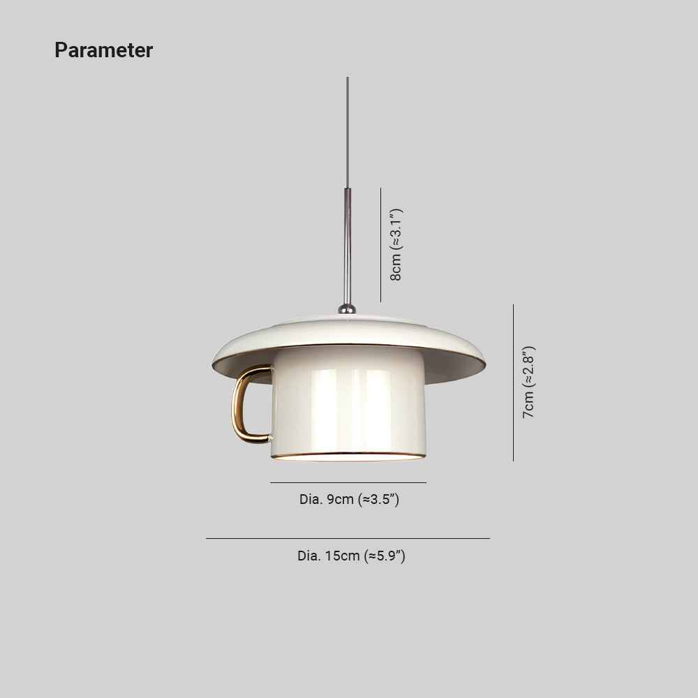 Valentina Urbain Tasse Céramique LED Suspension Salon - Neutralighting