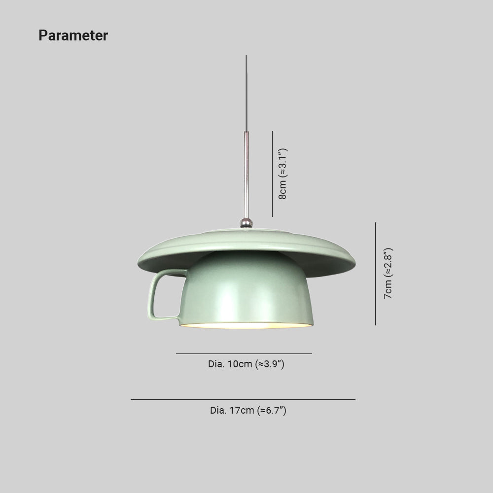 Valentina Rustique Tasse Céramique LED Suspension Salon - Neutralighting