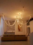 Lustra Chandelier Cristal Doré LED 3-Lignes - Neutralighting