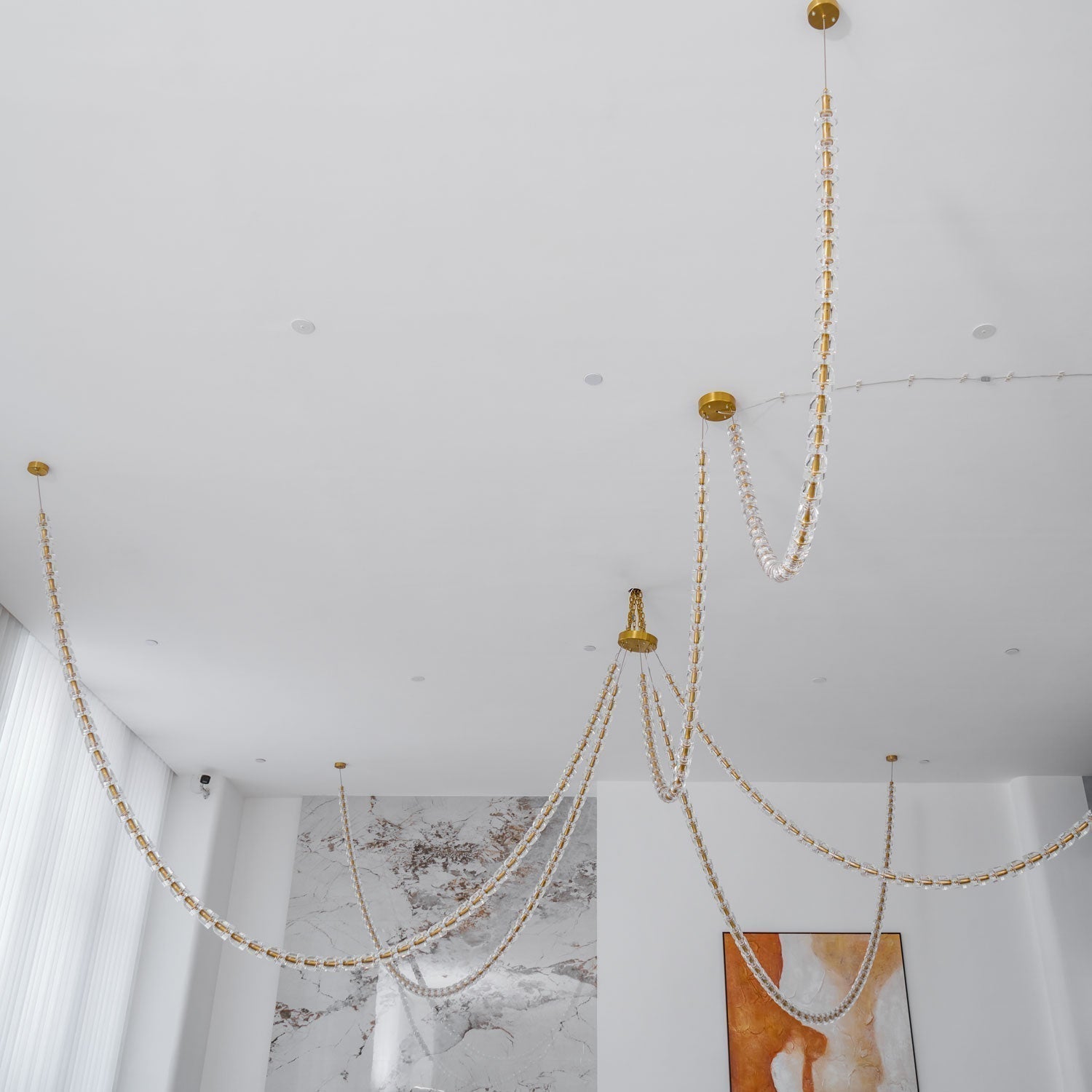 Lustra Chandelier Cristal Doré LED 3-Lignes - Neutralighting