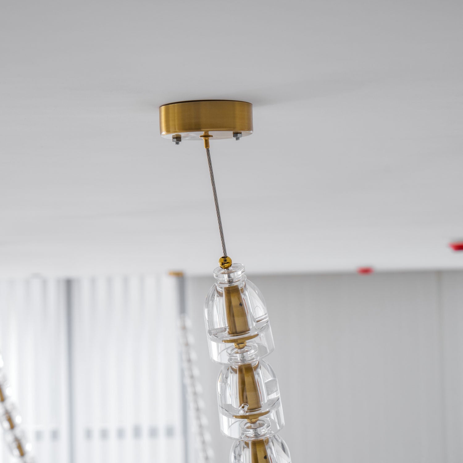 Lustra Chandelier Cristal Doré LED 3-Lignes - Neutralighting