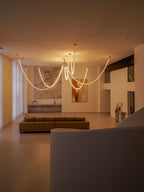 Lustra Chandelier Cristal Doré LED 3-Lignes - Neutralighting