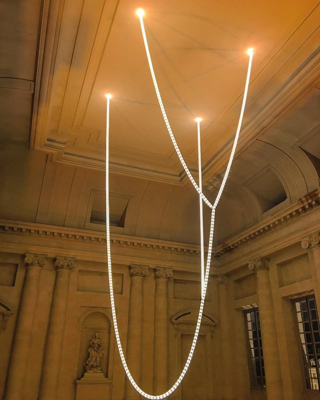 Lustra Chandelier Cristal Doré LED 3-Lignes - Neutralighting