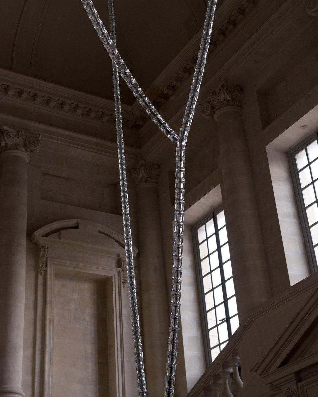 Lustra Chandelier Cristal Doré LED 3-Lignes - Neutralighting