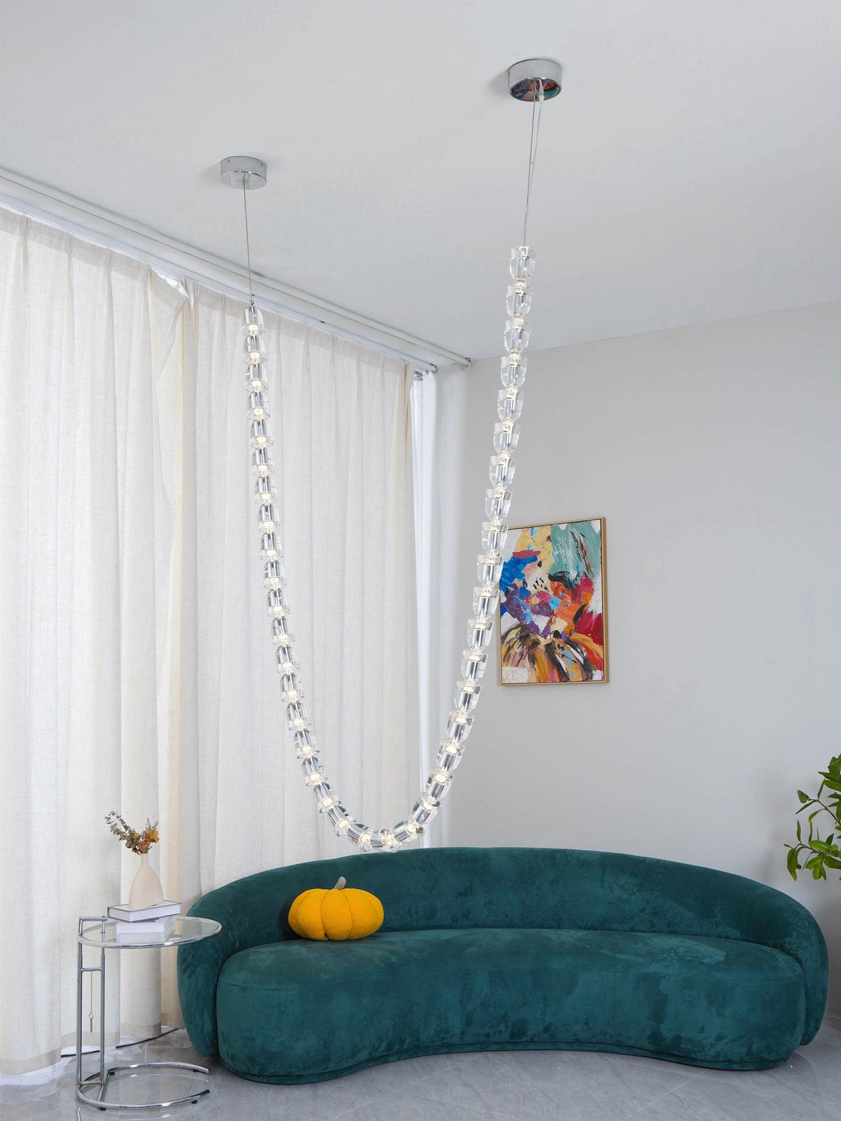 Lustra Chandelier Chrome Cristal Entrelacé Lignes - Neutralighting