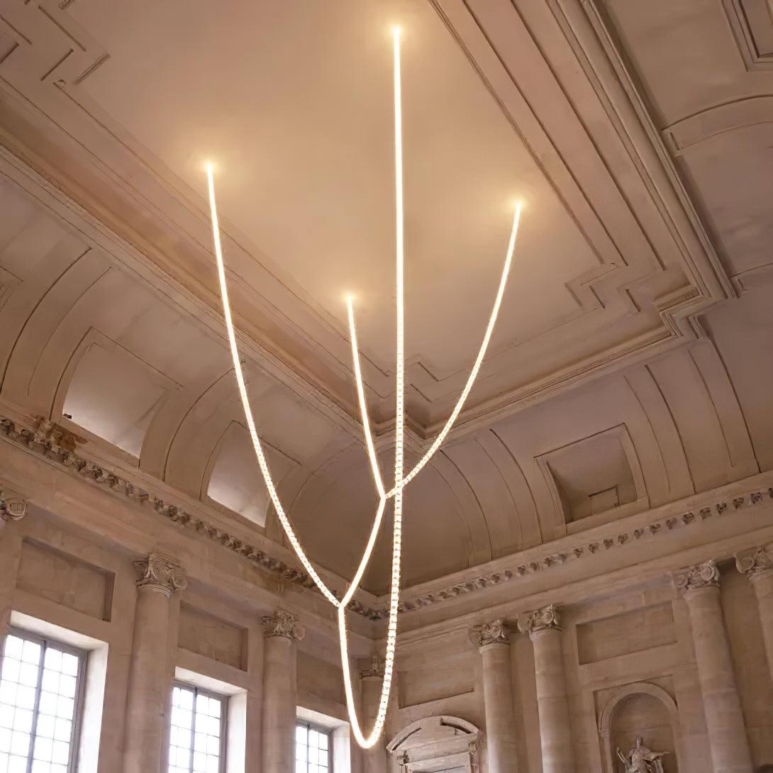 Lustra Chandelier Cristal Doré LED 3-Lignes - Neutralighting