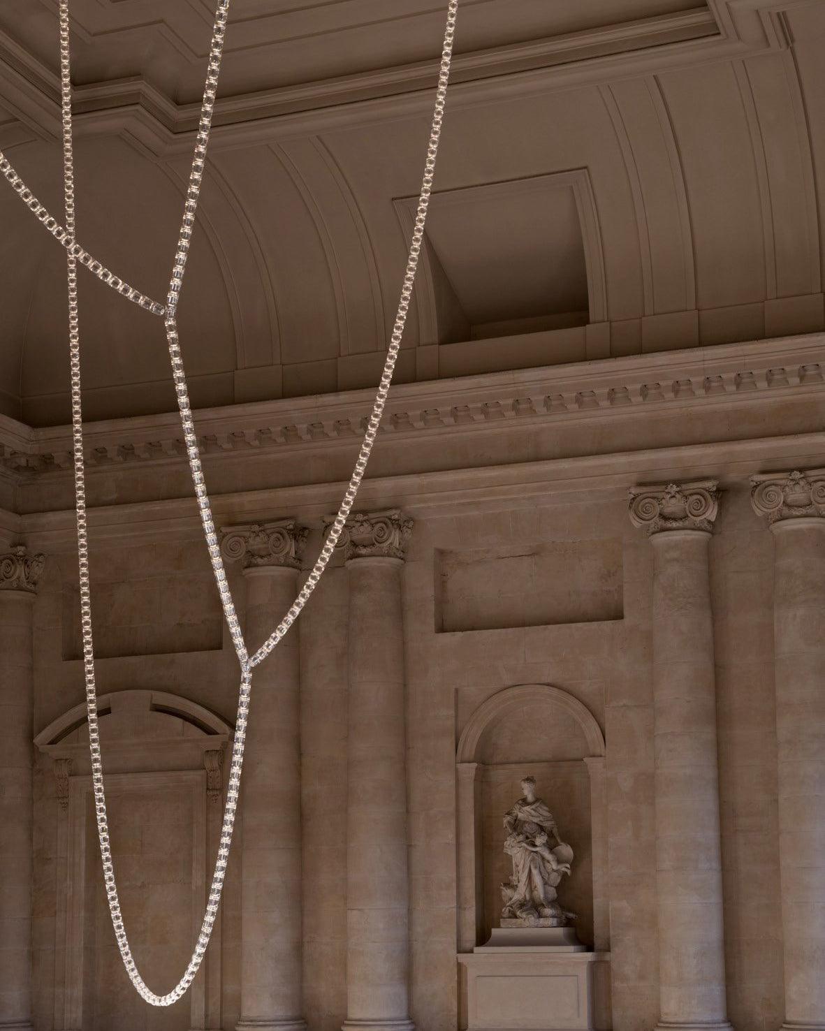 Lustra Chandelier Cristal Doré LED 3-Lignes - Neutralighting