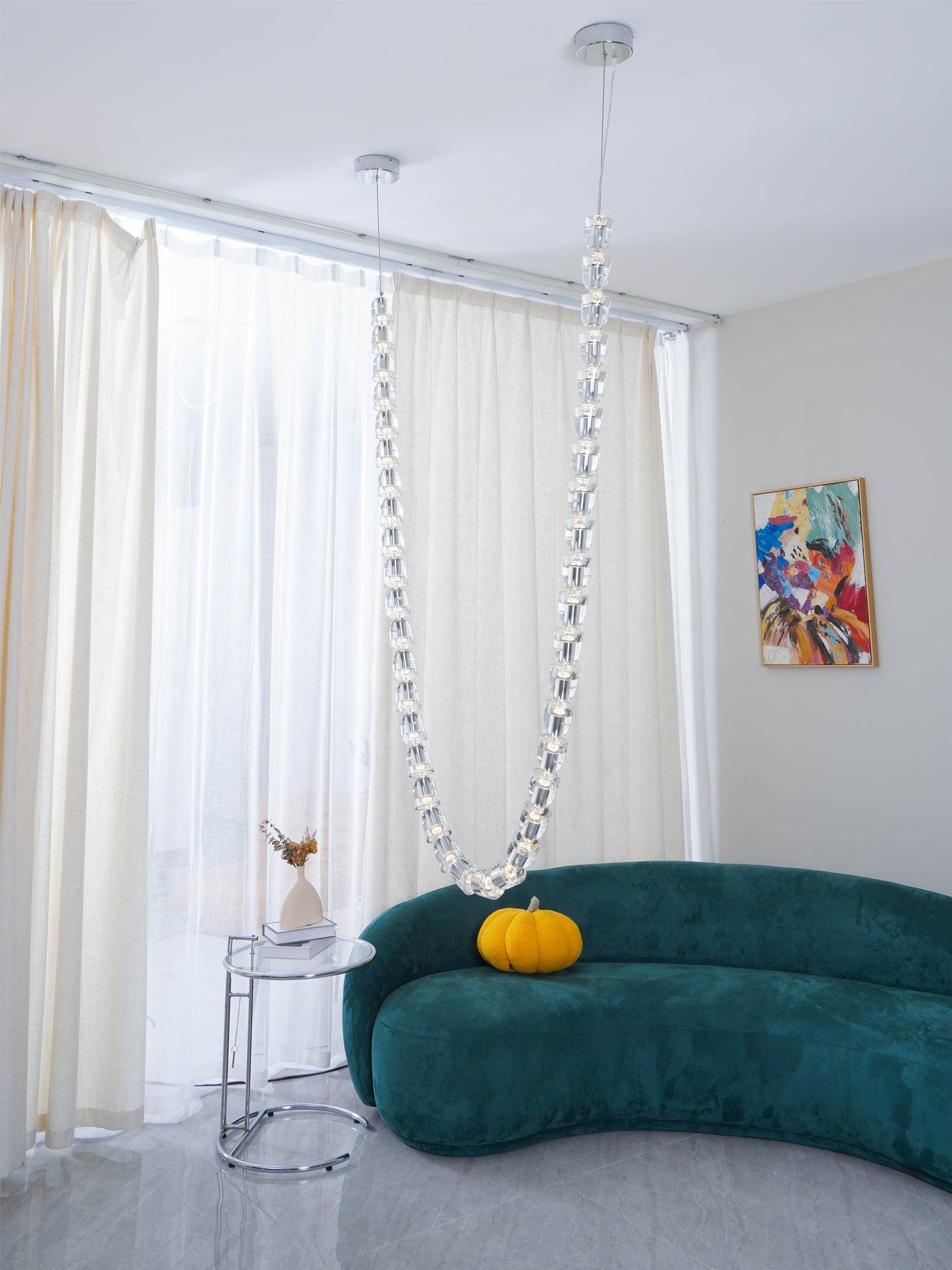 Lustra Chandelier Cristal Doré LED 3-Lignes - Neutralighting