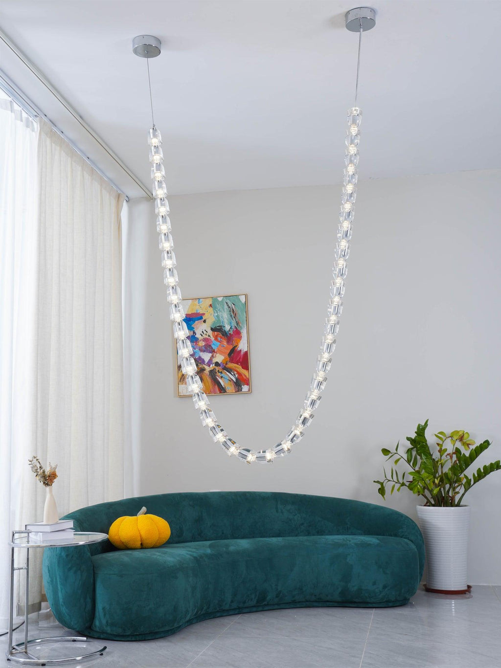 Lustra Chandelier Chrome Cristal Entrelacé Lignes - Neutralighting