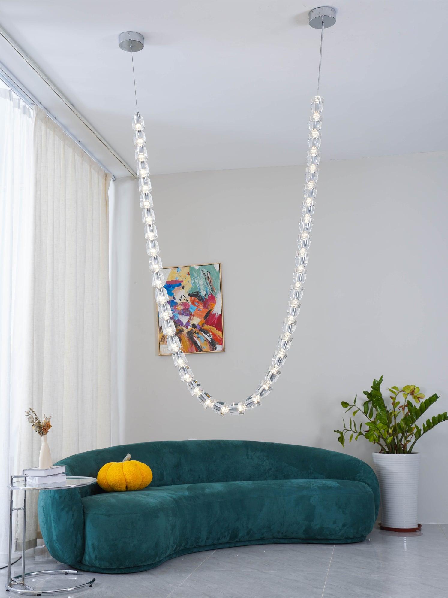Lustra Chandelier Cristal Doré LED 3-Lignes - Neutralighting