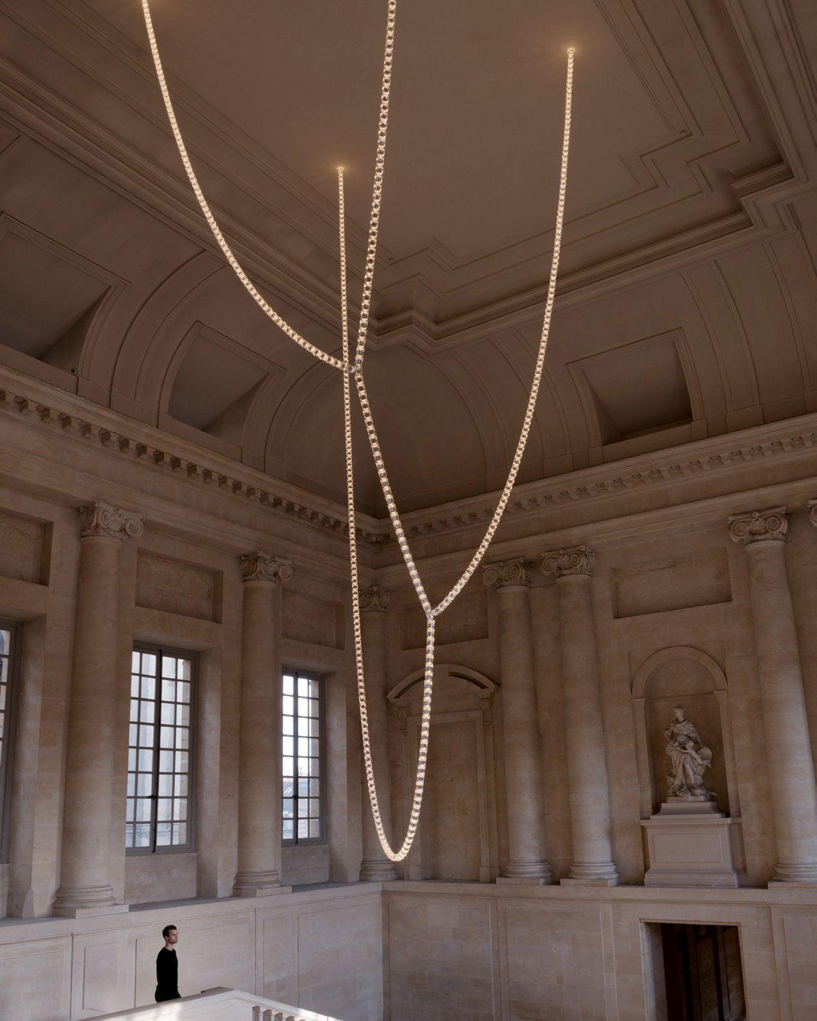 Lustra Chandelier Cristal Doré LED 3-Lignes - Neutralighting