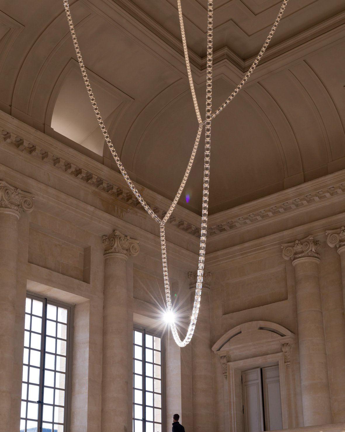 Lustra Chandelier Cristal Doré LED 3-Lignes - Neutralighting