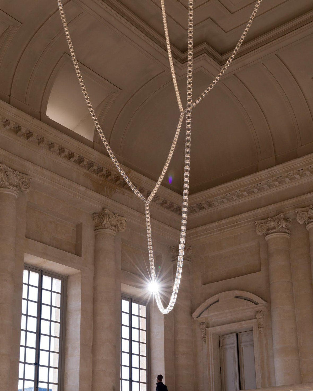 Lustra Chandelier Chrome Cristal Entrelacé Lignes - Neutralighting