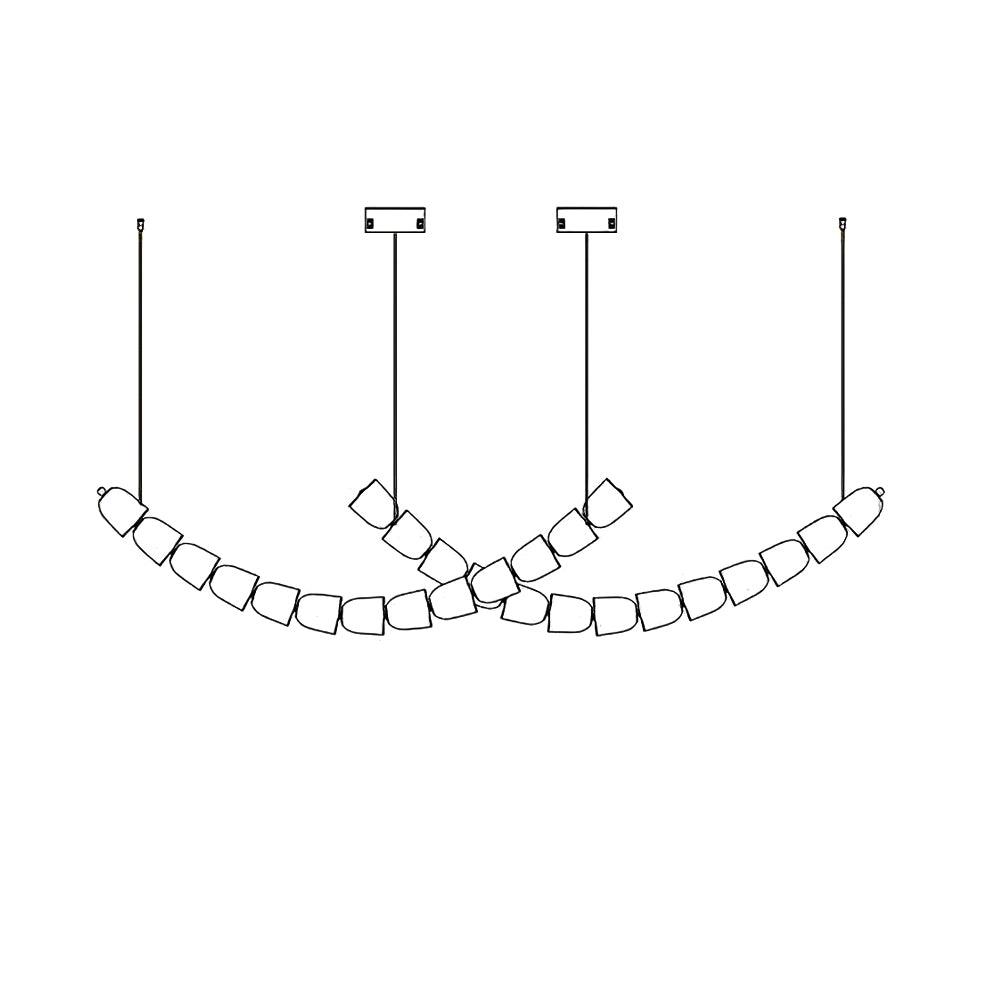 Lustra Chandelier Cristal Doré LED 3-Lignes - Neutralighting