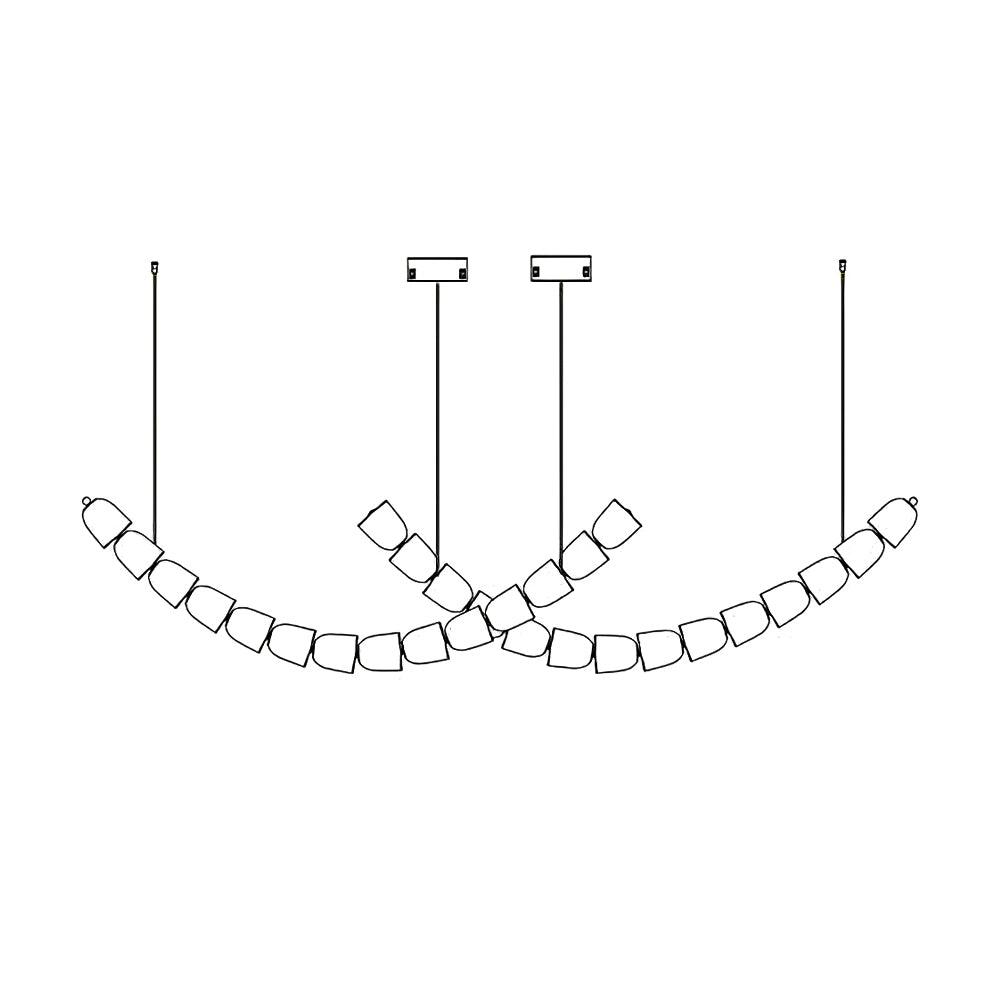 Lustra Chandelier Cristal Doré LED 3-Lignes - Neutralighting